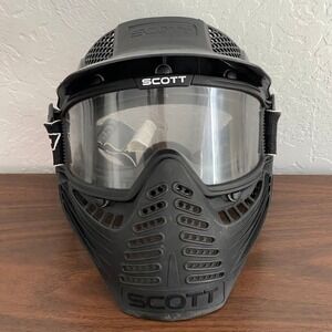 SCOTT Paintball Mask‎ Black Full Face Protection with Visor made in USA AirSoft